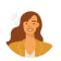 Smiling woman with brown hair, yellow blouse icon