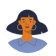 Illustration of woman with black hair and earrings